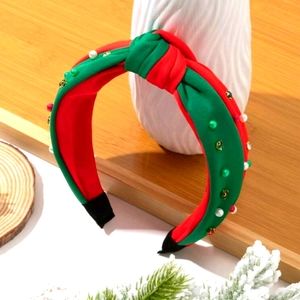 Christmas headband with stones and pearls